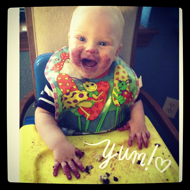 Cam loved his blueberry pancakes!